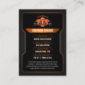 Joueur de la carte de commerce Orange & Black Foot (Dos)