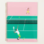 Joueur de Match Art Moderne Pink Green<br><div class="desc">Match de tennis moderne illustration de deux joueurs de tennis sur un court de tennis rose pastel et vert. L'été abstrait classique de preppy tennis illustration design. Cadeaux de tennis modernes et tendance pour lui et elle. Cadeau personnalisé pour un joueur de tennis. Des joueurs de tennis à thème branchés...</div>