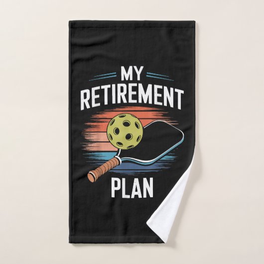 Joueur de pickleball Mon Plan de Retraite (Serviette à main)