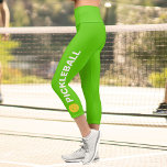 Joueur de Pickleball personnalisé haute taille Neo<br><div class="desc">Allez sur le terrain avec ces leggings capri super mignons avec un pickleball et le mot "PICKLEBALL" mis contre un arrière - plan vert néon. Changez facilement la couleur ! Des leggings confortables et de haute qualité - parfait pour le joueur de pickleball dans votre vie.</div>