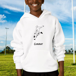 Joueur de rugby et nom personnalisé Sports noir et