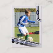 Joueur de soccer carte de commerce gris clair bleu (Devant)