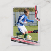 Joueur de soccer carte de commerce gris clair roug (Devant)