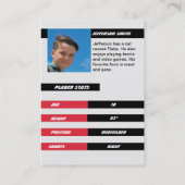 Joueur de soccer carte de commerce gris clair roug (Dos)