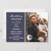 Joueur de soccer Faire-part d'obtention d'un diplô (Devant)