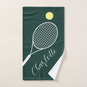 Joueur de tennis Club Vert Elegant Script
