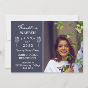 Joueur de tennis - Faire-part de diplôme photo