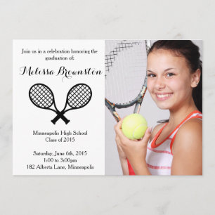 Joueur de tennis Graduation Party Photo Invitation