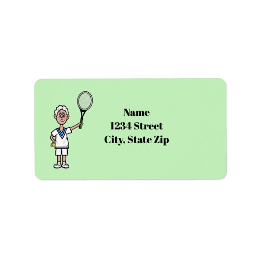 Joueur de tennis gris Étiquette de adresse (Devant)
