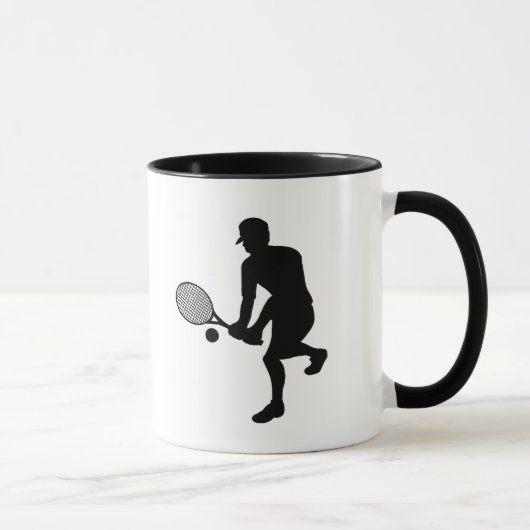 Joueur de tennis masculin Silhouette Mug (Droite)