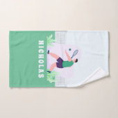 Joueur de tennis Silhouette Green Grass Kids Nom (Serviette à main)