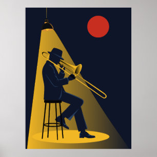 Joueur de trombone de jazz Impression Milieu du