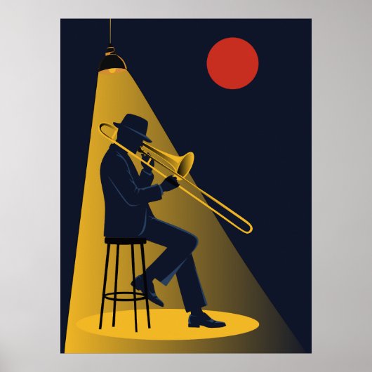 Joueur de trombone de jazz Impression | Milieu du (Devant)