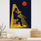 Joueur de trombone de jazz Impression | Milieu du (Cuisine)