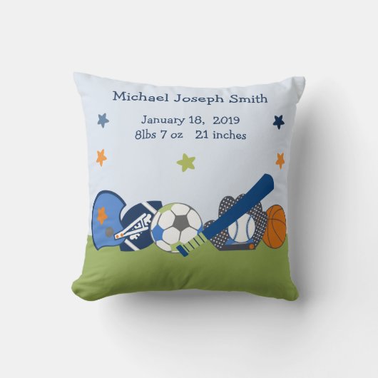 Joueur sportif Nursery Keepsaké Coussin (Recto)