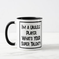 Joueur Ukulele Super Talent. Mug à café à deux ton