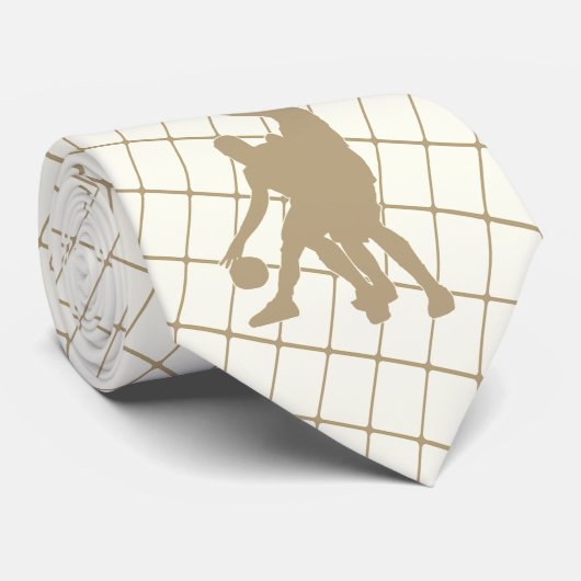 Joueurs de basket-ball sur cravate Tan Check (Roulé)