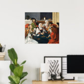 Joueurs de cartes - Poster d'art fine Lucas van Le (Bureau à domicile)