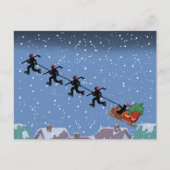 Joueurs de hockey tirant la carte de voeux pliée d (Devant)