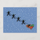 Joueurs de hockey tirant la carte de voeux pliée d (Devant)