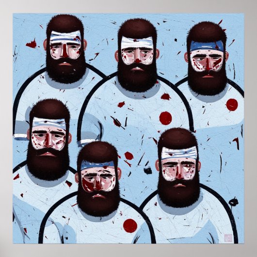 Joueurs de rugby - Impression d'art en toile (Devant)