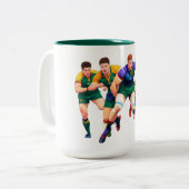 Joueurs de rugby Mug à deux tons (Devant gauche)
