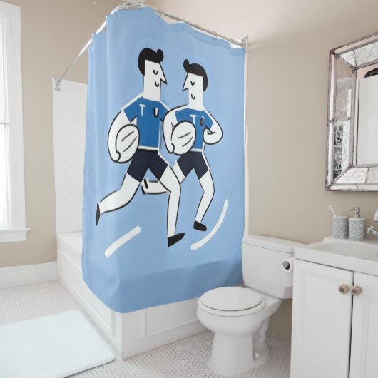 Joueurs de rugby rideau de douche (En situation)