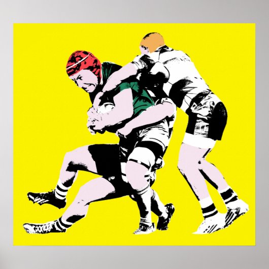 Joueurs de rugby - Rugby Peinture Impression (Devant)