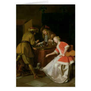 Joueurs de Tric-trac avec Madame et son chien