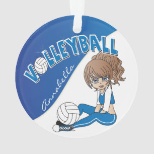 Joueuse bleue de fille de diva de volleyball