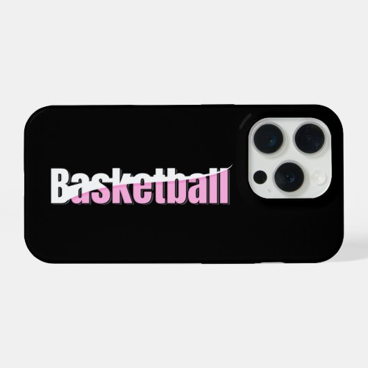 Joueuse de basket-ball de fille Typographie rose (Verso Horizontal)
