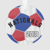 Joueuse de football ⚽ rouge, bleu, noir et blanc - (dos)