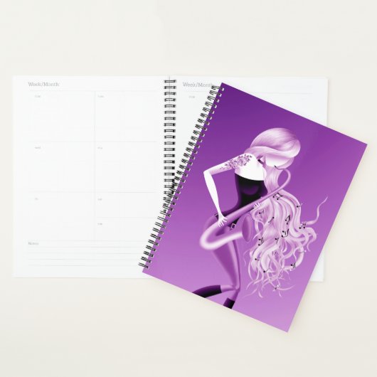 Joueuse de saxophone Musicienne  violet (Devant avec enveloppe)