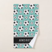Joueuse de soccer turquoise boules Motif enfant ga (Serviette à main)