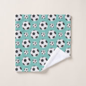 Joueuse de soccer turquoise boules Motif enfant ga (Gant de toilette)