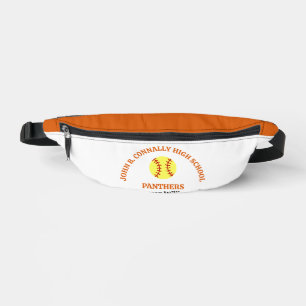 Joueuse de softball au lycée orange personnalisée