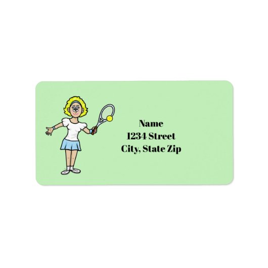 Joueuse de tennis de Blonde Étiquette de adresse (Devant)