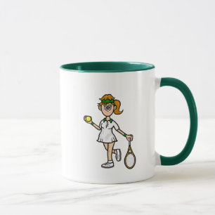 Joueuse de tennis de cheveux Brown clair Mug