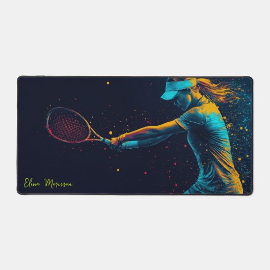 Joueuse de tennis frappant la balle (Recto)