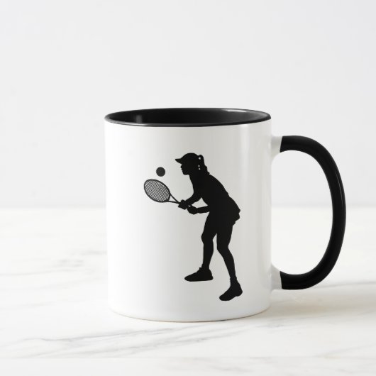 Joueuse de tennis Silhouette Mug (Droite)