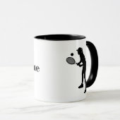 Joueuse de tennis Silhouette Mug (Devant droit)