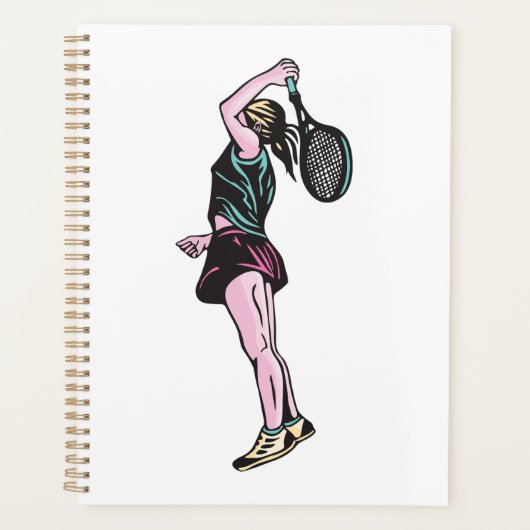 Joueuse de tennis Spiral Planner (Devant)