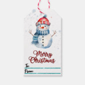 Joueuse étiquette cadeau bonhomme de neige pour No (Devant)