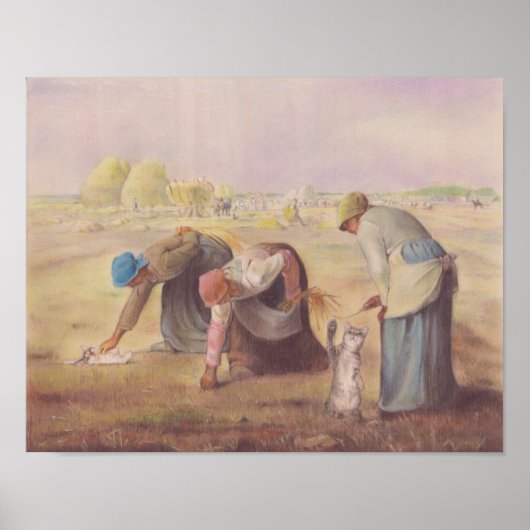 Jouez avec les chats Jean-François Millet Poster (Voorkant)