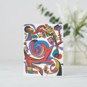 Jouez-moi du jazz - Carte postale Art Abstrait (Debout devant)