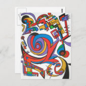 Jouez-moi du jazz - Carte postale Art Abstrait (Devant / Derrière)