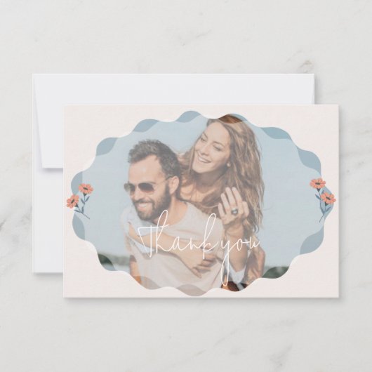 Jouful Floral Faire-part de mariage Merci Cartes (Devant)