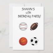 "JOUONS AU BALLON" CARTES D'INVITATION D'ANNIVERSA (Devant)