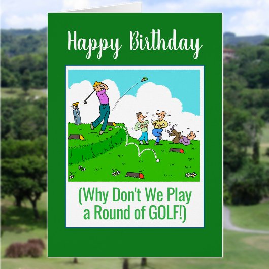 Jouons au golf. Joyeux golfeur d'anniversaire