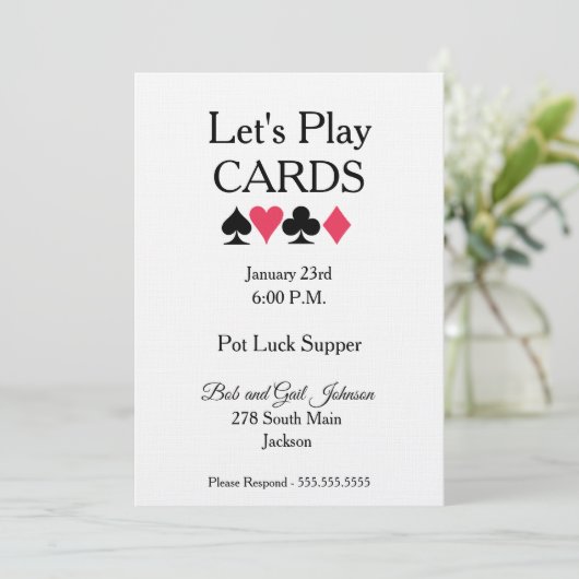 Jouons aux cartes Pot Luck Supper Invitation (Debout devant)